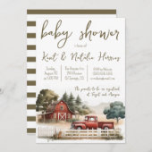 Waterverf Boerderij, Vrachtwagen, Landschap Baby s Kaart (Voorkant / Achterkant)