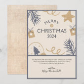 Waterverf Boerderij "Vrolijk Kerstfeest 2024" Feestdagenkaart (Voorkant / Achterkant)