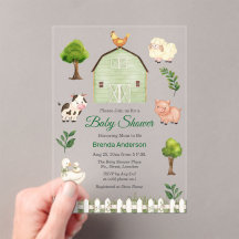 Waterverf Boerderijdieren Barnyard Baby Shower