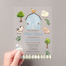 Waterverf Boerderijdieren Barnyard Baby Shower