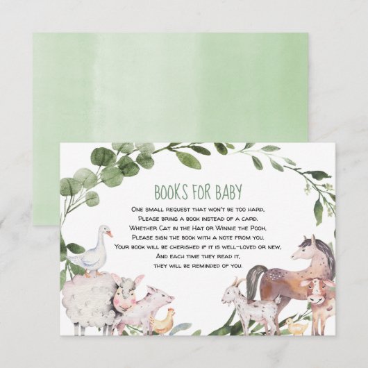 Waterverf Boerderijdieren Boeken voor baby Informatiekaartje (Voorkant / Achterkant)