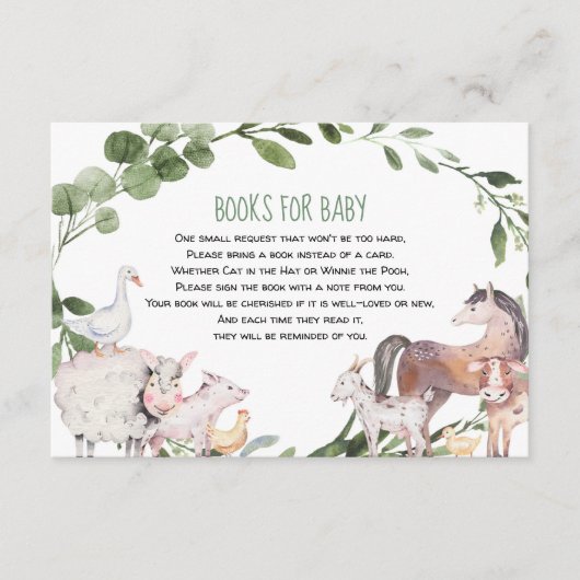 Waterverf Boerderijdieren Boeken voor baby Informatiekaartje (Voorkant)