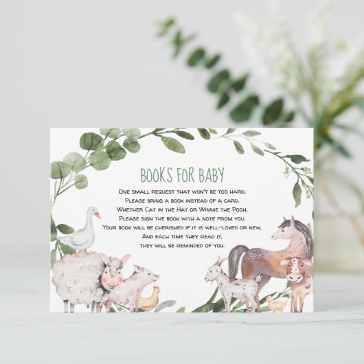 Waterverf Boerderijdieren Boeken voor baby Informatiekaartje (Staand voorkant)