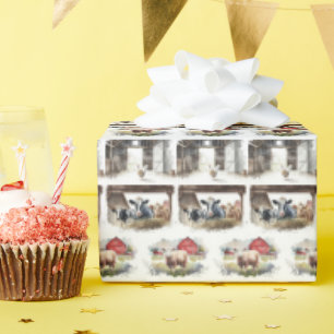 Waterverf Boerderijdieren Collectie Cadeaupapier