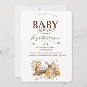 Waterverf Boerderijdieren Stall Baby shower Kaart (Voorkant)