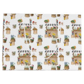 Waterverf Boeremarkt Bloemen Kar Stand Groot Cadeauzakje (Achterkant)