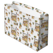 Waterverf Boeremarkt Bloemenkraam Standaard Groot Cadeauzakje (Achterkant Gekanteld)