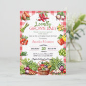 Waterverf boeren brengen lokaal geteelde babyshowe kaart (Staand voorkant)