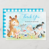 Waterverf boerenjongen bedankkaart (Voorkant / Achterkant)