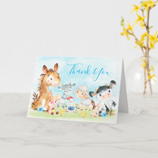 Waterverf boerenjongen kaart (Gele Bloem)