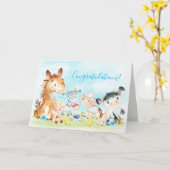 Waterverf boerenjongen kaart (Gele Bloem)