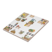 Waterverf Boerenmarkt Bloemenkar Keuken Tegeltje (Zijkant)