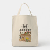 Waterverf Boerenmarkt Bloemenkar Keuken Tote Bag (Achterkant)