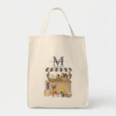 Waterverf Boerenmarkt Bloemenkar Keuken Tote Bag (Voorkant)