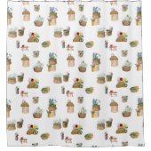 Waterverf boerenmarkt bloemenmanden douchegordijn (Voorkant)