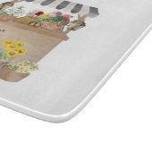 Waterverf Boerenmarkt Bloemenwagen Monogram Snijplank (Hoek)