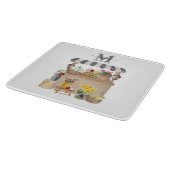 Waterverf Boerenmarkt Bloemenwagen Monogram Snijplank (Hoek)