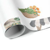 Waterverf Boerenmarkt Bloemenwagen Stand Cadeaupapier (Rol Hoek)