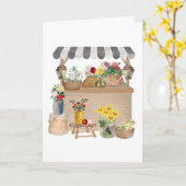 Waterverf Boerenmarkt Bloemenwagen Stand Kaart (Gele Bloem)