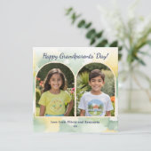 Waterverf Bogen 2 Foto's Grootouders 'Dag Kaart (Staand voorkant)