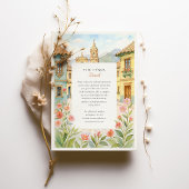 Waterverf Bogotá Colombia Huwelijksuitnodiging Kaart