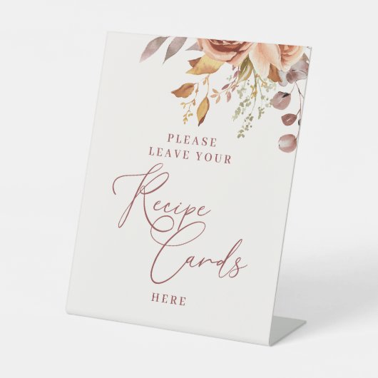 Waterverf Boheemse Bloem Bruidsfeest Reclamebord Met Voetstuk (Voorkant)