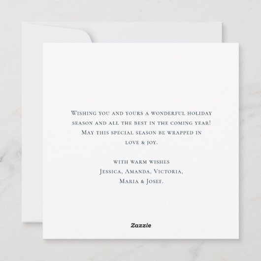 Waterverf Boheemse Neutraal Blauwe Kerstboom Feestdagenkaart (Achterkant)