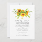 Waterverf Bohemian Boho Sunflower Bat Mitzvah Kaart (Voorkant)