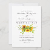 Waterverf Bohemian Boho - Zonnebloemen bruiloft Kaart (Voorkant)