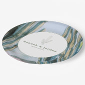 Waterverf Bohemian Cactus Green Desert Wedding Papieren Bordje (Gekanteld)