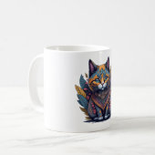 Waterverf Bohemian Cat met magische contouren Koffiemok (Voorkant links)