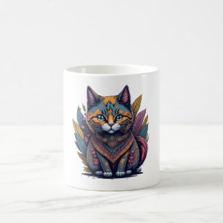 Waterverf Bohemian Cat met magische contouren Koffiemok