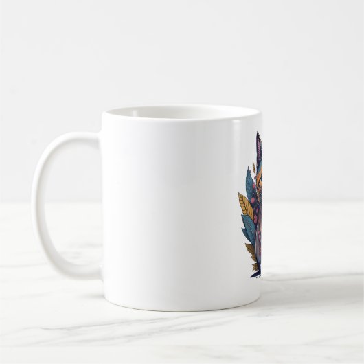 Waterverf Bohemian Cat met magische contouren Koffiemok (Links)