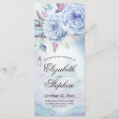 Waterverf Bohemian Floral Feather Programmakaart (Voorkant)