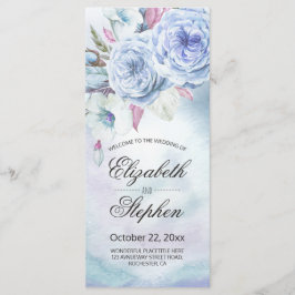 Waterverf Bohemian Floral Feather Programmakaart
