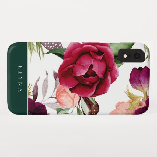 Waterverf Bohemian Floral Pattern Case-Mate iPhone Case (Achterkant (horizontaal))