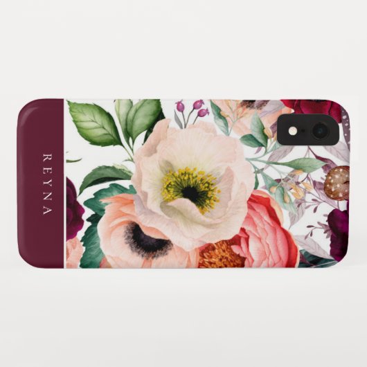 Waterverf Bohemian Floral Pattern Case-Mate iPhone Case (Achterkant (horizontaal))