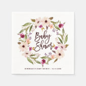 Waterverf Bohemian Floral Wreath Baby shower Servet (Voorkant)