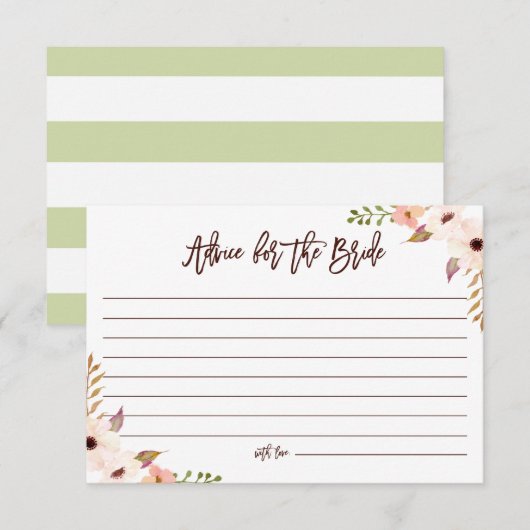 Waterverf Bohemian Flowers Advice for the Bride Advieskaart (Voorkant / Achterkant)