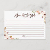 Waterverf Bohemian Flowers Advice for the Bride Advieskaart (Voorkant)