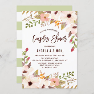 Waterverf Bohemian Flowers Couples Shower Kaart