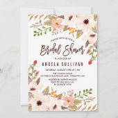 Waterverf Bohemian Flowers Vrijgezellenfeest Kaart (Voorkant)