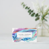 Waterverf Bohemian  Girly Chic Visitekaartje (Staand voorkant)