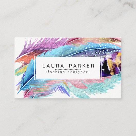 Waterverf Bohemian  Girly Chic Visitekaartje (Voorkant)