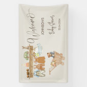 Waterverf Bohemian Nursery Baby shower Welkom Spandoek (Verticaal)