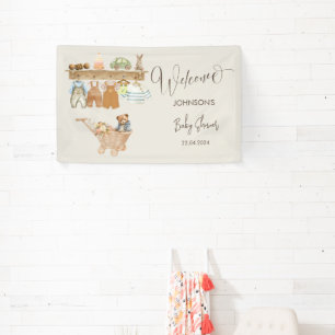 Waterverf Bohemian Nursery Baby shower Welkom Spandoek