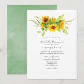 Waterverf Bohemian Sunflower Weddenschap Kaart (Voorkant / Achterkant)