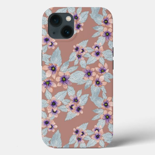 Waterverf Bohemian Terracotta Pink Flowers Case-Mate iPhone Case (Achterkant)
