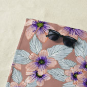 Waterverf Bohemian Terracotta Pink Flowers Strandlaken (In situ)