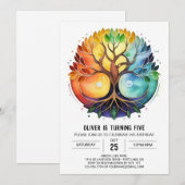 Waterverf Bohemian Tree of Life Verjaardag Kaart (Voorkant / Achterkant)